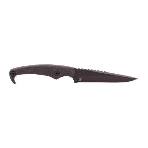 Stroup Knives 4" Fixed Plain Black Cerakote 1095 Carbon Steel Blade, Black Nitrile Handle (NO RESERVE)