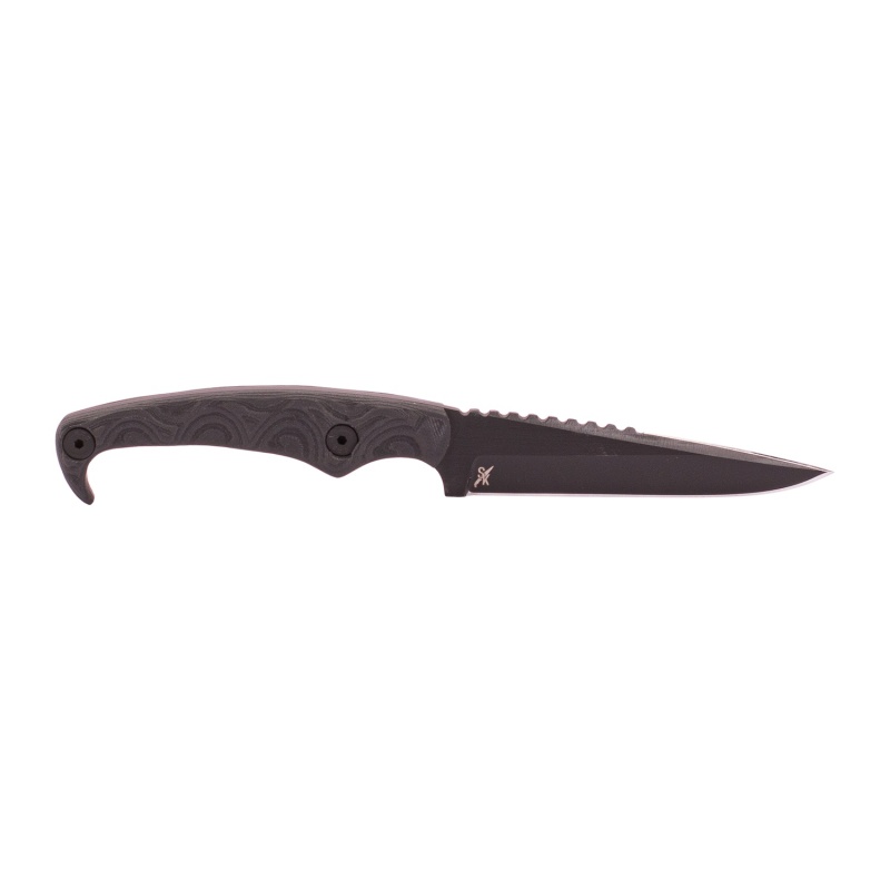 Stroup Knives 4" Fixed Plain Black Cerakote 1095 Carbon Steel Blade, Black Nitrile Handle (NO RESERVE)
