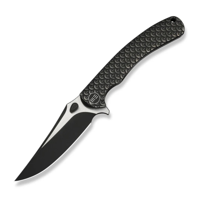 WE KNIFE 3.58" Folding Plain Black Stonewashed M390 Steel Blade, Black Handle (NO RESERVE)