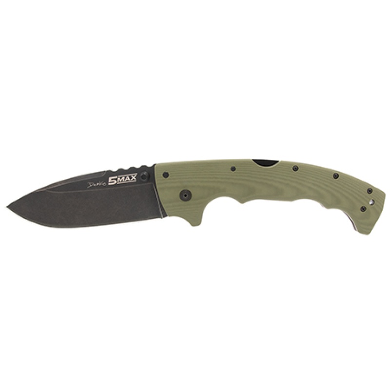 Cold Steel 5-Max 5" Folding Drop Point Plain Black Stonewashed S35VN Blade