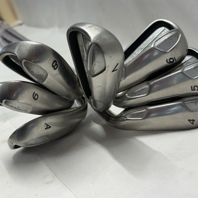 TAYLORMADE ROCKETBALLZ IRON SET 4-9. A CLUBS STEEL SHAFT R FLEX RH